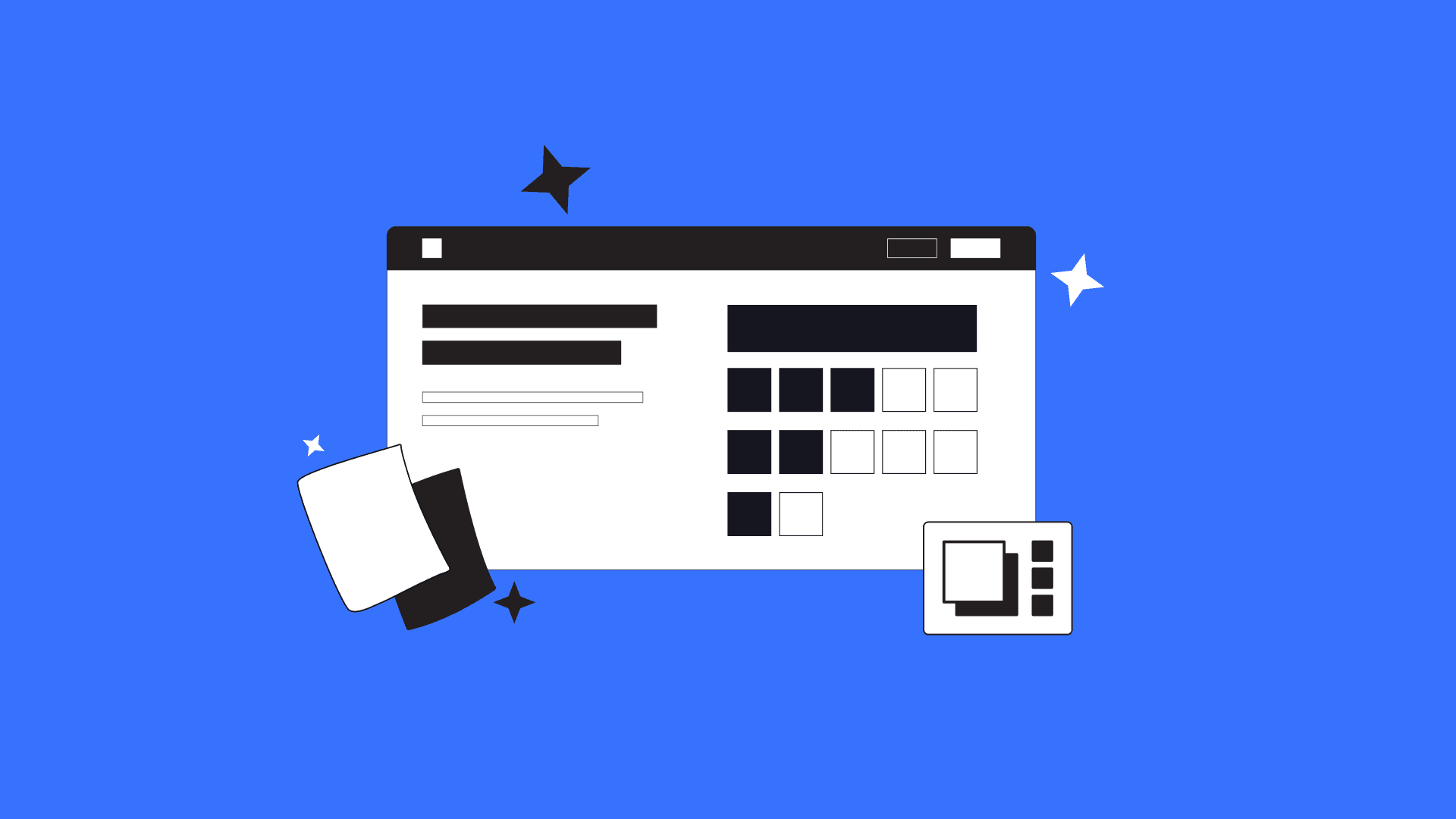 Design system stakeholder dashboard illustration